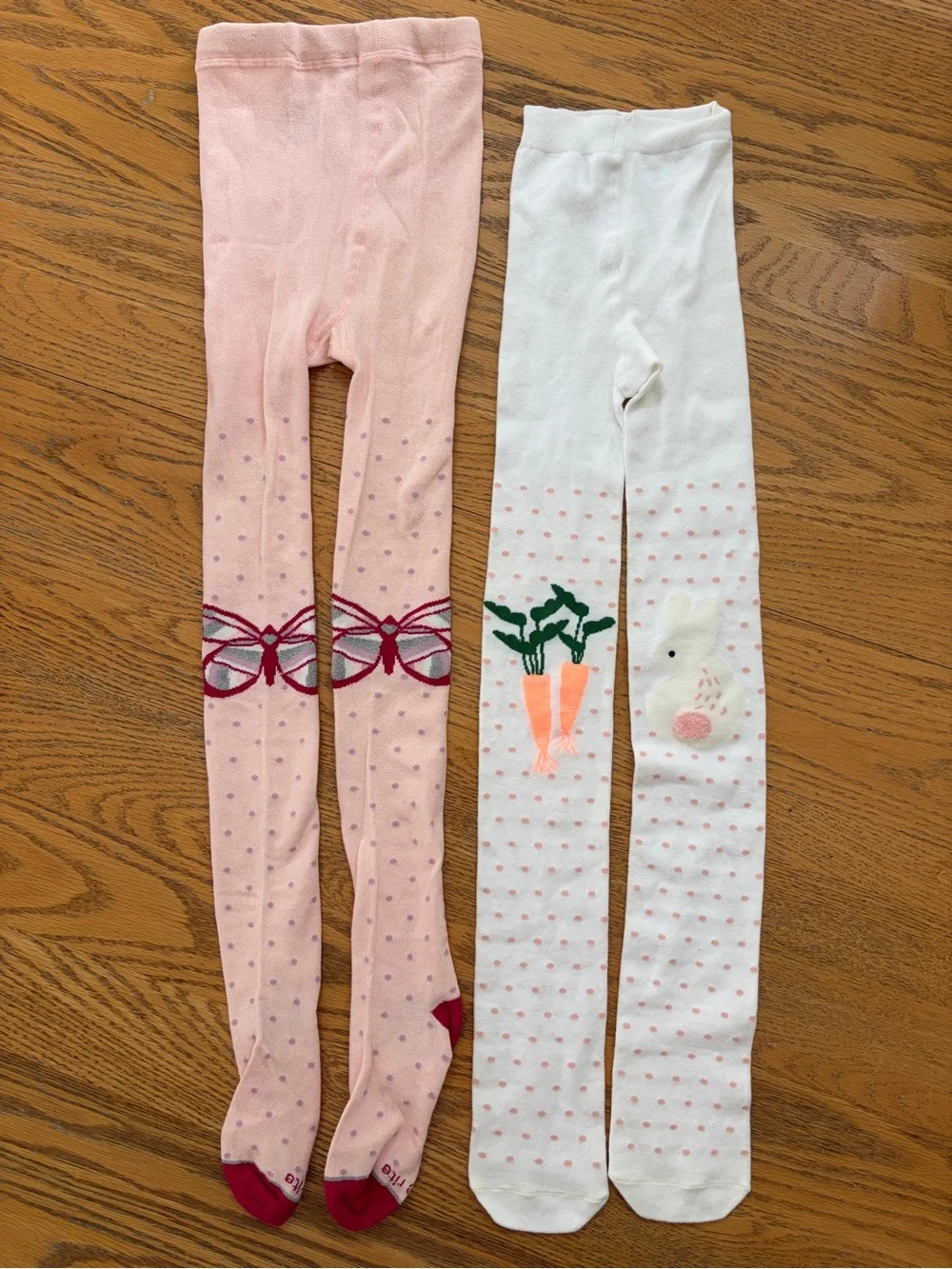 Girls fun tights butterfly bunny carrot 7 - 8 - 9 - 10
